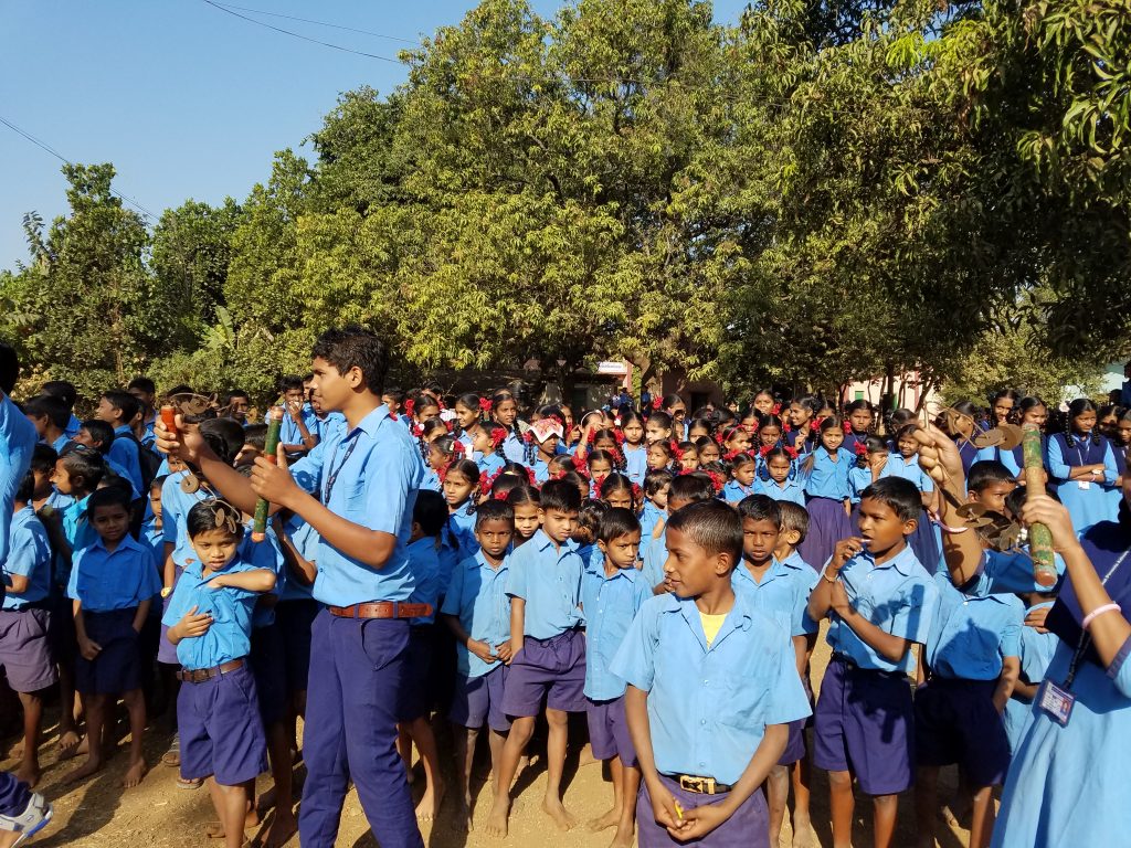 A great welcome with strewing of flower petals song and dance.