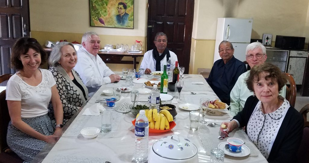 CROPPED A 2 Lunch today with Bishop Dabre and retired bishop Valerian D’Souza – one of the best lunches we had. Usually food in a bishop’s house is pretty good.